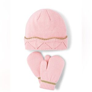 GYMBOREE Girls Crown Hat And Mitten Set - Royal Princess - Pink